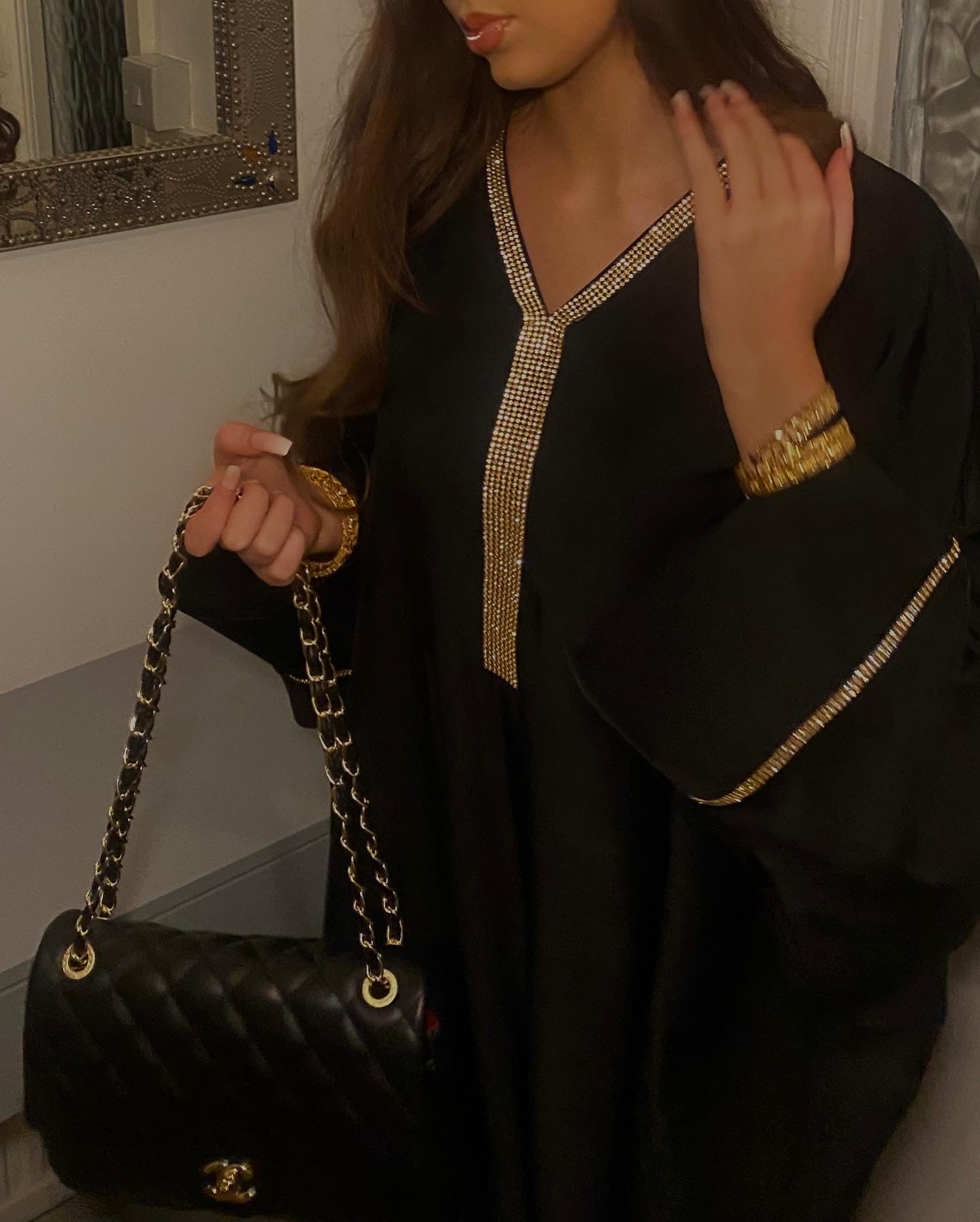 Yasmine Kaftan in Black