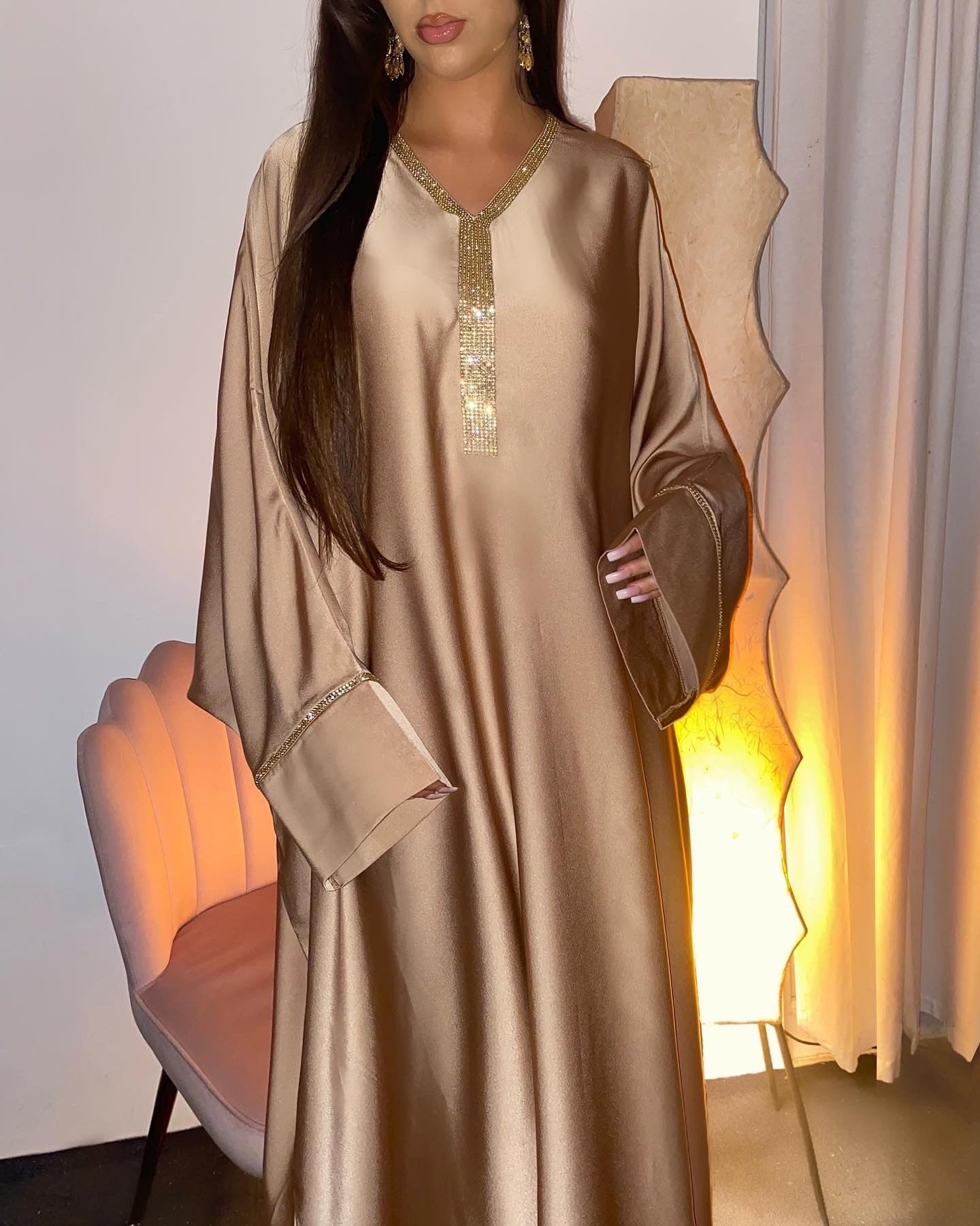 Yasmine Kaftan in Khaki