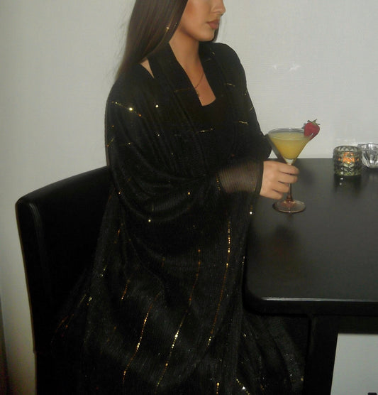 Aliyna Abaya in Black with matching scarf