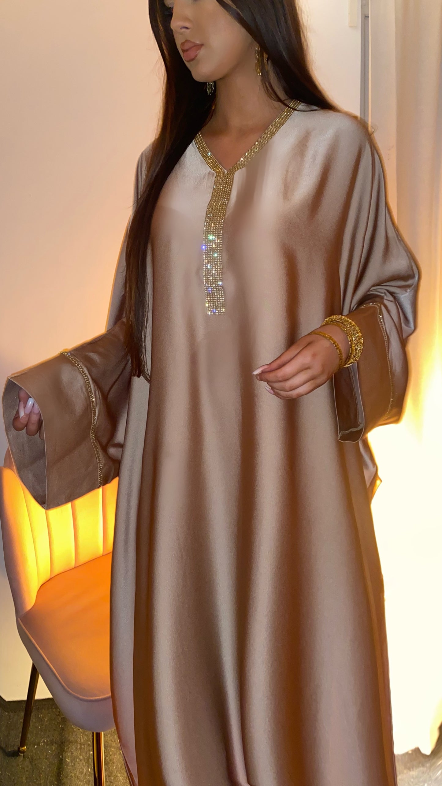 Yasmine Kaftan in Khaki